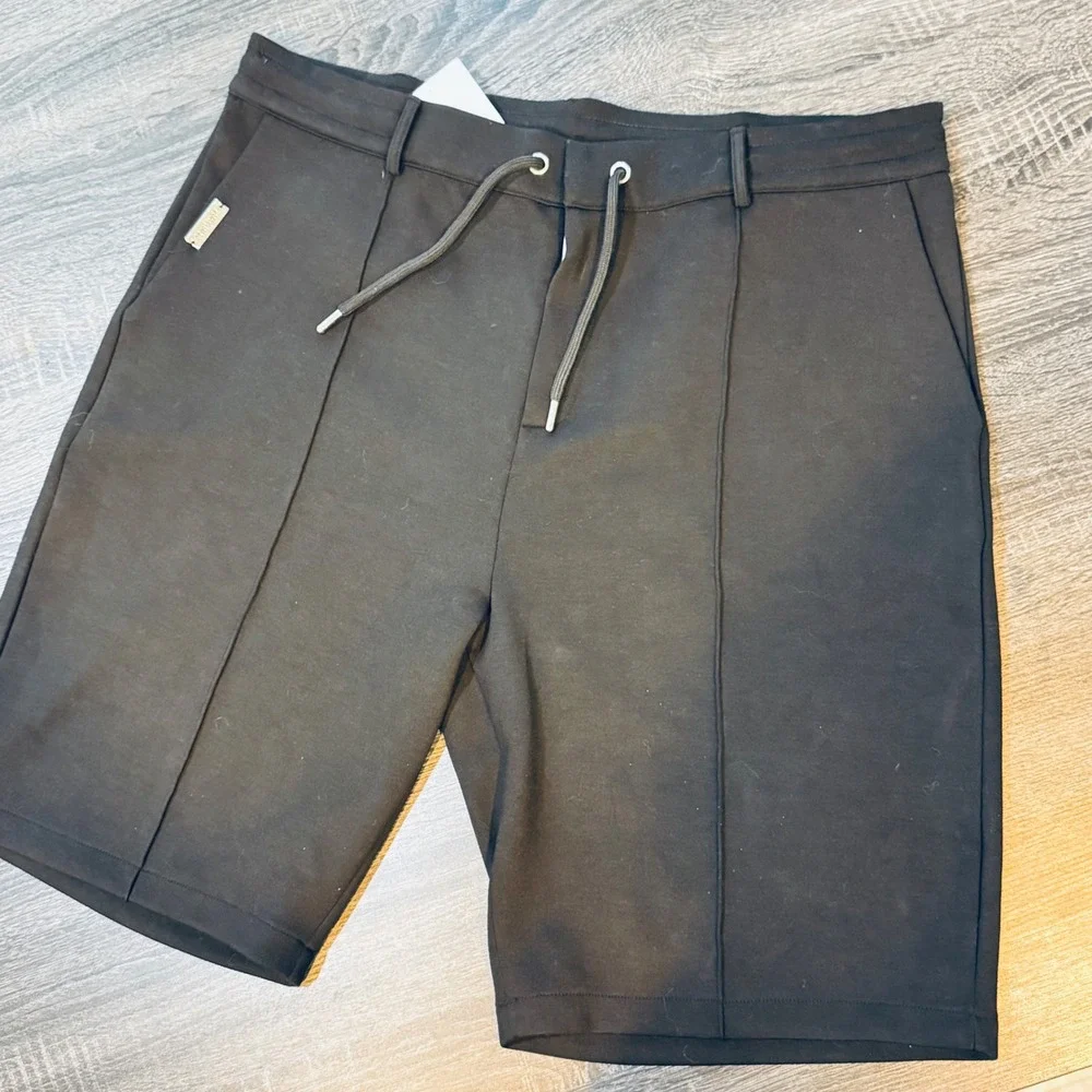 NWT Mauvais Mens Black Pintuck Luxe Drawstring‎ Shorts SZ W38 Streetwear